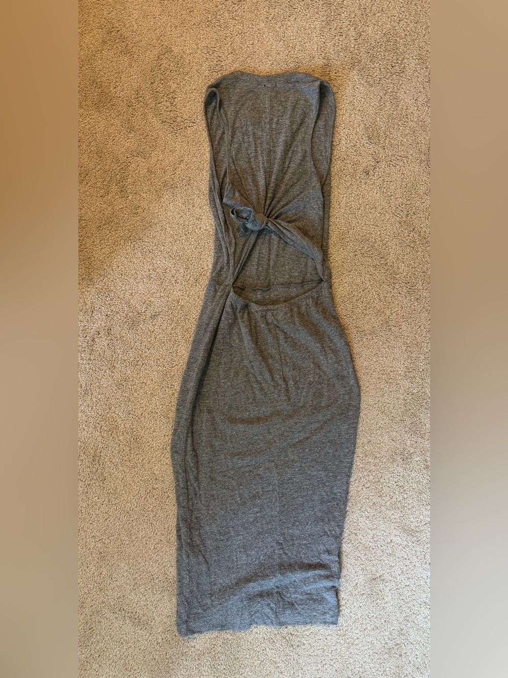 Monrow Gray Sleeveless V-Neck MIDI Dress - Picture 2 of 3